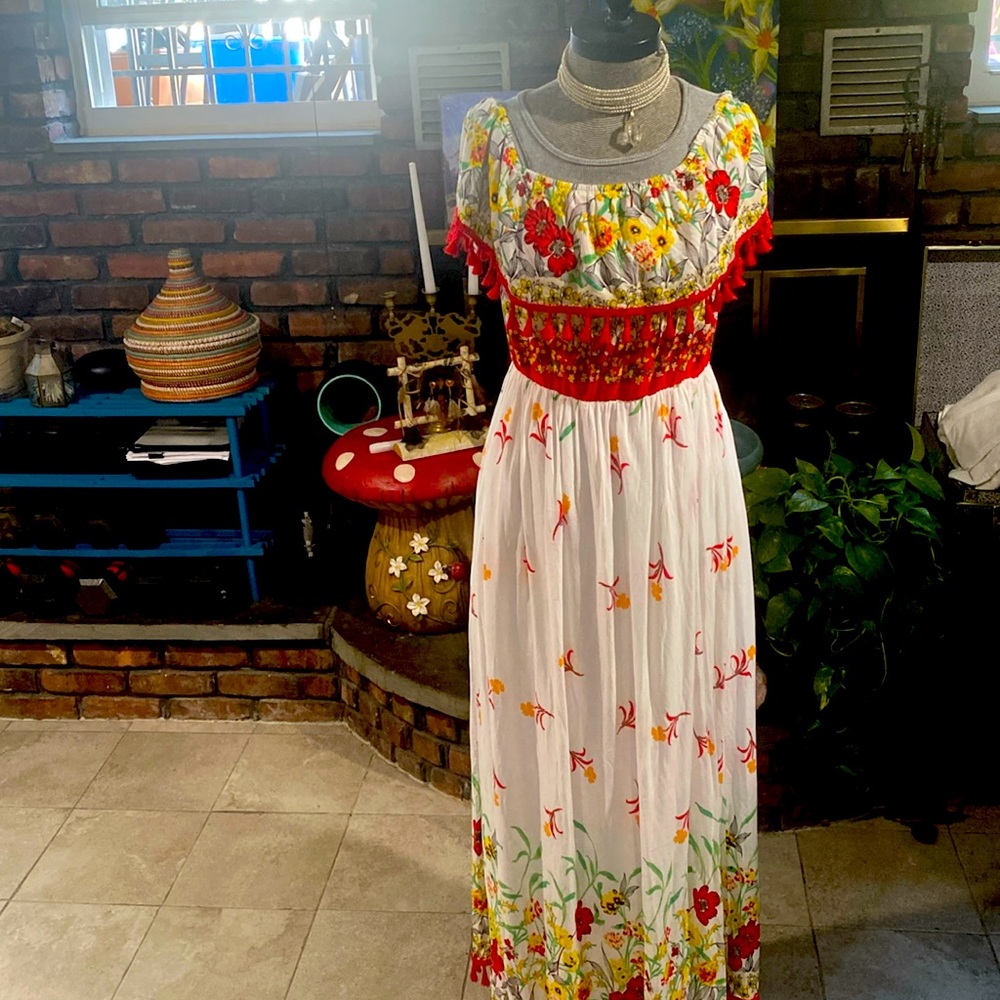 Sided dress long maxi flower print